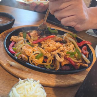 Sizzling skillet fajitas, straight from the grill